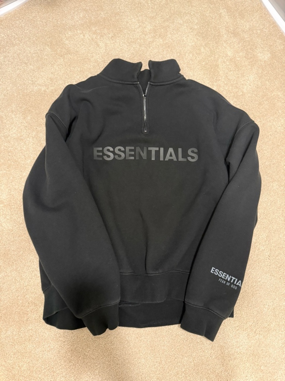 Fear of God ESSENTIALS Black Half-Zip Pullover